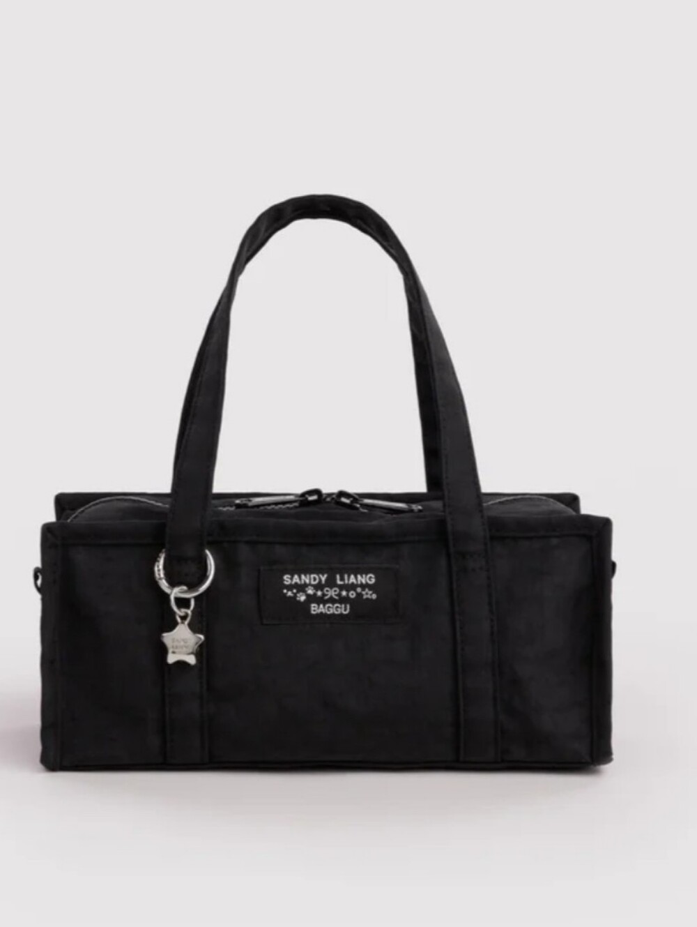 Sold Out Sandy Liang x BAGGU Black Nylon Rectangular Tote with Star Charm